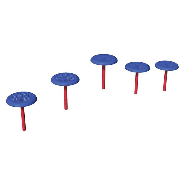 Bark Park Dog Park 5-Stepping Paws, Red/Blue PBARK-470-P