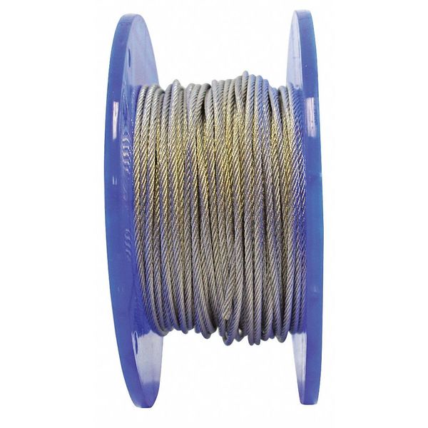 Indusco Cable, 1/8", 7x7", Galv x 250ft. 20500141