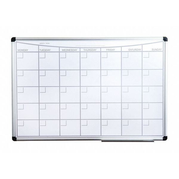 Floortex Month Planner Board 48"x36", Aluminum Frame FCVLMP3624A
