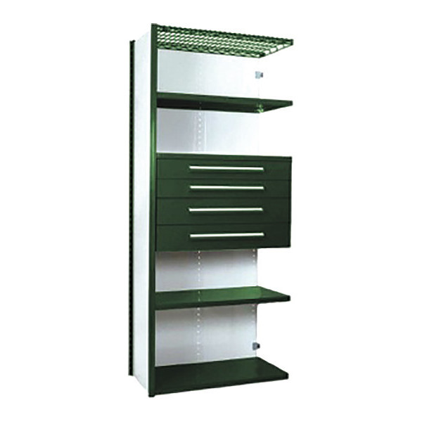 Equipto V-Grip Shelving W/ Drawers, GN, Height: 84" S4251VHA-GN