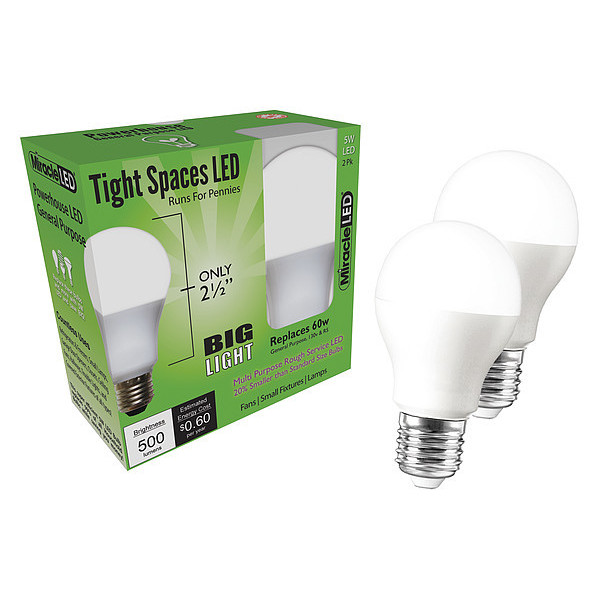 Miracle Led Tight Spaces LED Bulb for Small Areas, Cool White Replace 60W 602186