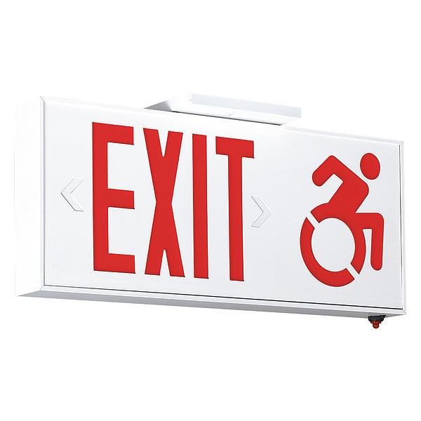Compass LED Exit Sign w/ Dynamic Accessibility Symbol, Nicad Battery, 120/277v CSEUDR