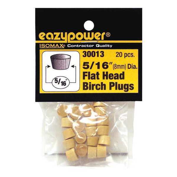 Eazypower Flat Head Plugs, Wood, 5/16", PK20 30013