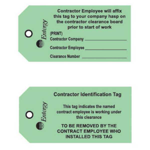 Beaed Contractor Identification Tag, PK1000 4234.03.05