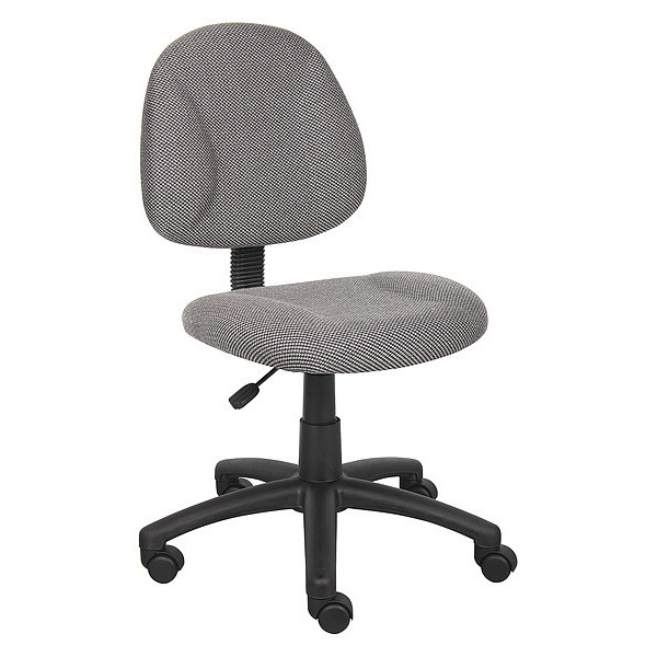 Boss GrayPosture Deluxe Office Task Chair, 25"L40"H, Armless, TweedSeat, B315Series B315-GY