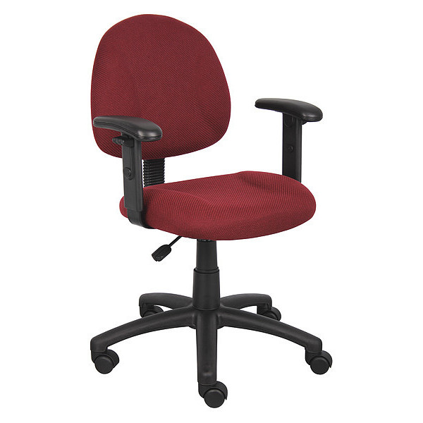 Boss BurgundyPosture Deluxe Office Task Chair, 25"L40"H, Adjustable, TweedSeat, B316Series B316-BY