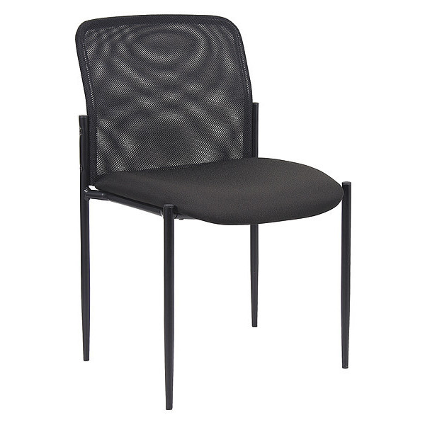 Boss BlackGuest Chair, 24"L33"H, Armless, MeshSeat B6919