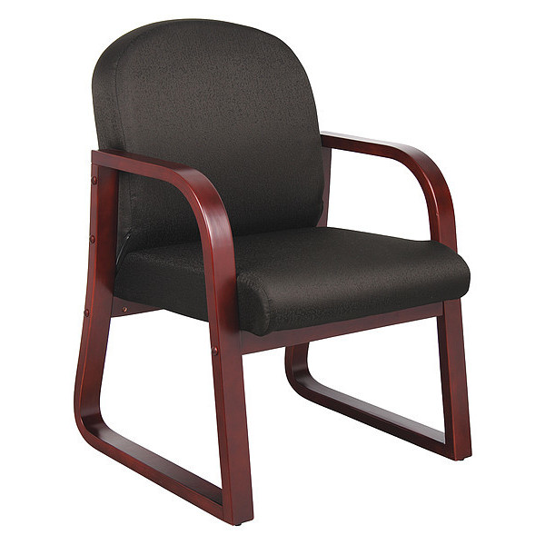 Boss Black Side Chair, 24 in W 25" L 34" H, Fixed, Fabric Seat, B9570 Series B9570-BK