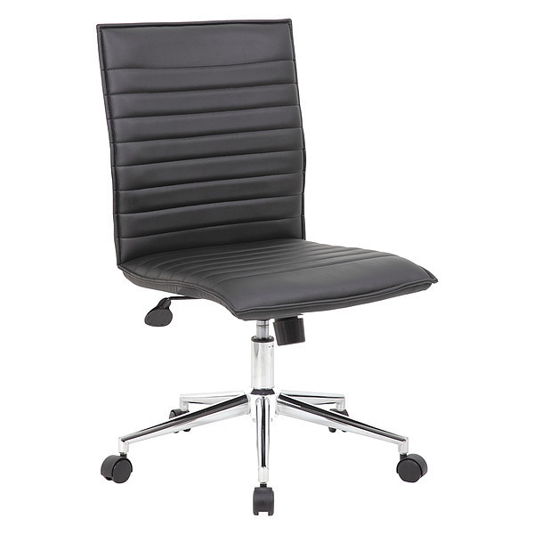 Boss BlackTask Chair, 26"L38-1/2"H, Armless, VinylSeat, B9533CSeries B9534C-BK