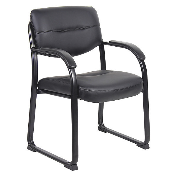 Boss Side Chair, 24-1/2"L34-1/2"H, Fixed, LeatherSeat B9519
