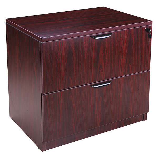 Boss 31" W 2 Drawer File Cabinet, Mahogany, Letter/Legal N112-M