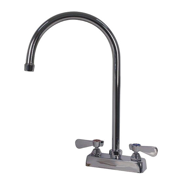 Advance Tabco Dual Handle 4" Mount, Hands 4" OC Deck Mounted 8.5" Gooseneck, Chrome plated K-55