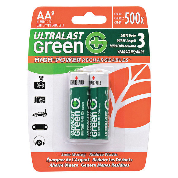 Ultralast Battery 1.2 Volt Nickel Metal Hydride Ultralast High Power AA 2 Pack ULGHP2AA