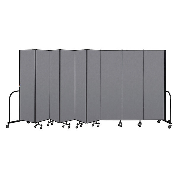 Screenflex Portable Room Divider, 9 Panel, 6 ft. 8"H CFSL689-DG