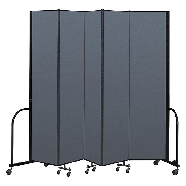 Screenflex Portable Room Divider, 5 Panel, 8 ft. H CFSL805-DB