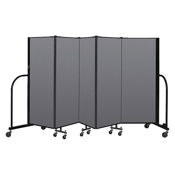 Screenflex Portable Room Divider, 5 Panel, 5 ft. H CFSL505-DG