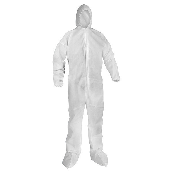 Kleenguard Coveralls, Hooded, Zip Front, 50 PK 68979