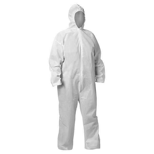 Kleenguard Coveralls, Hooded, Zip Front, 50 PK 68971