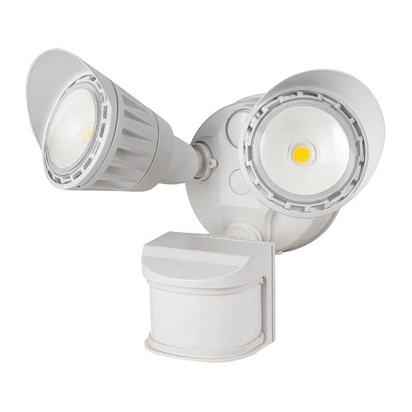 Sunlite LED Dual Head Outdoor Security Light wit, CRI: 80 LFX/OPF/MS/20W/30K/WH