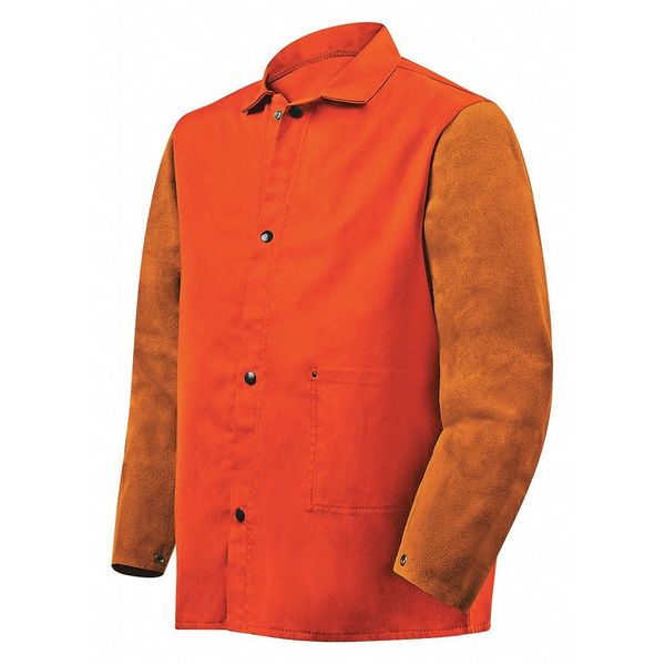 Steiner Flame Resistant Jacket w/Leather Sleeves, Brown, M 1250-M