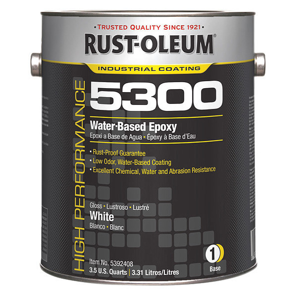 Rust-Oleum Epoxy Paint, White, Gloss, 1 gal, 200 to 350 sq ft/gal, None Series 5392408