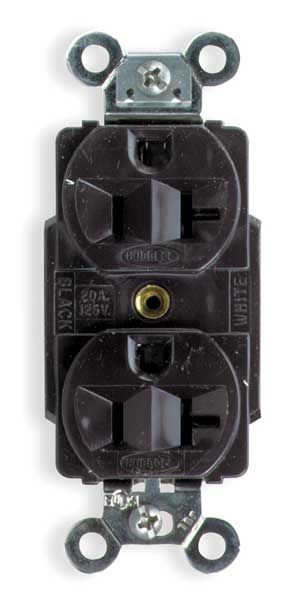 Hubbell 20A Duplex Receptacle 125VAC 5-20R BN HBL5362