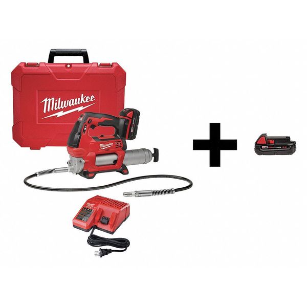 Milwaukee Tool Grease Gun with Additional Battery, 18V 2646-21CT / 48-11-1820