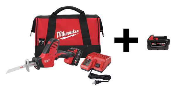Milwaukee Tool Recip Saw with Additional Battery, 18V 2625-21 48-11-1840  Zoro