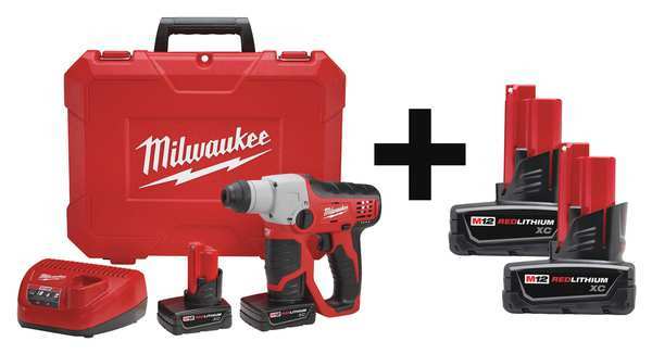 Milwaukee Tool Cordless Rotary Hammer Kit, 3Ah Battery 2412-22XC, 48-11-2412