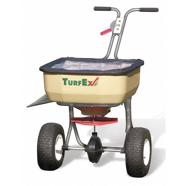 Turfex 120 lb Capacity Broadcast Walk Behind Spreader, 12 ft W Spread, Stainless Steel Frame TS85SS