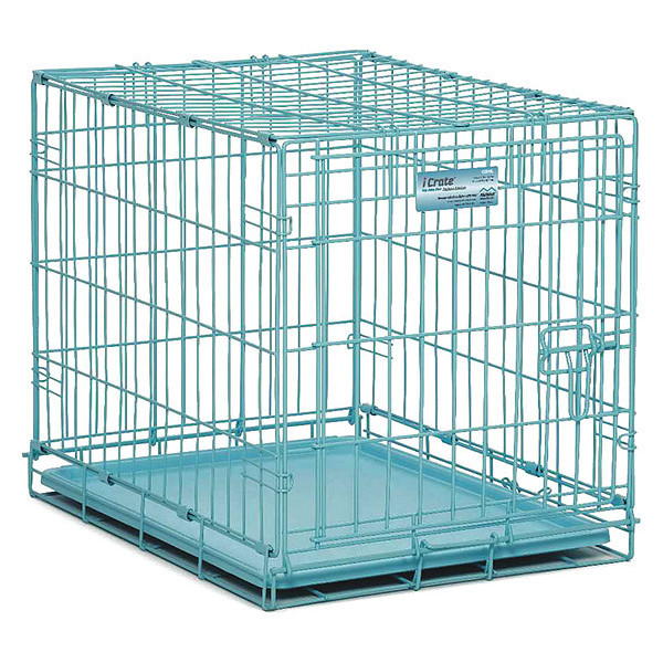 Midwest iCrate Single Door Dog Crate Blue 24" x 18" x 19" 1524BL