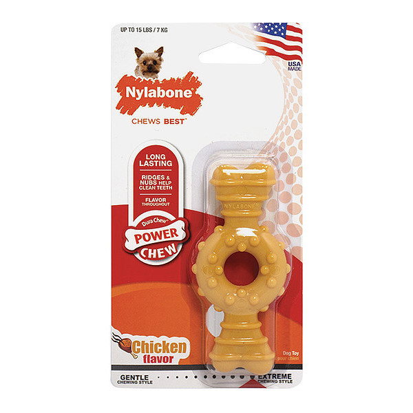 Nylabone Textured Ring Bone Dog Chew Chicken Extra Small 4" x 2" x 0.5" NCF901P