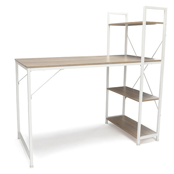Ofm Essentials Combin Desk 4 Shelf Unit WhiteNaturl ESS-1004-WHT-NAT