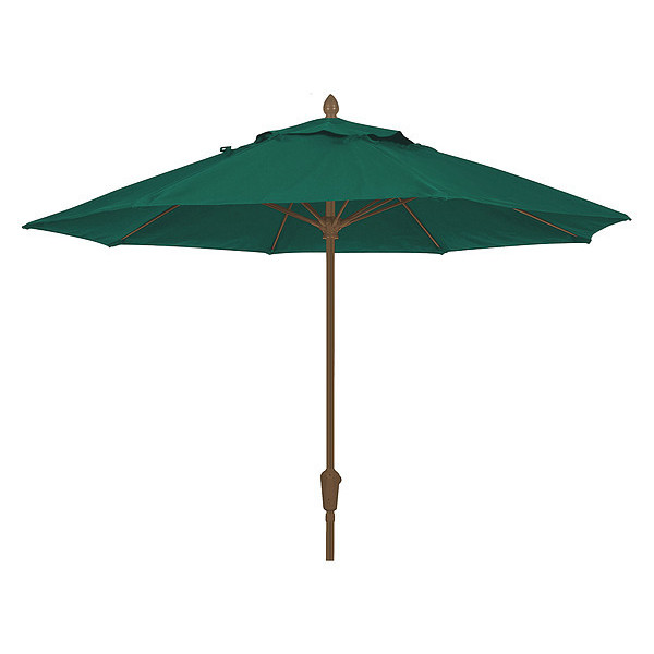Fiberbuilt Market Umbrella 8Rib Cb Crank, Green, 7.5 ft. 7MCRCB-4637