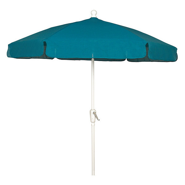 Fiberbuilt Garden Umbrella Crank White, Teal, 7.5 ft. 7GCRW-TEAL