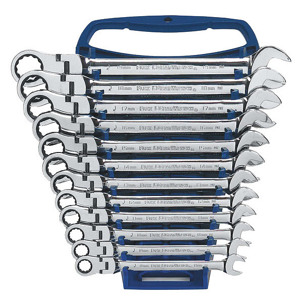 Gearwrench 12 Piece 72-Tooth 12 Point Flex Head Ratcheting Combination Metric Wrench Set 9901D