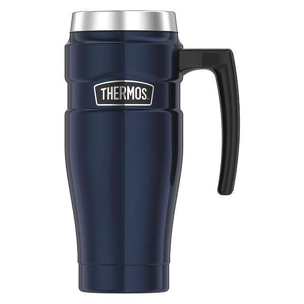 Thermos Stainless Steel Travel Mug, 16 oz., Midnight Blue, Hot 7 Hrs, Cold 18 Hrs SK1000MBTRI4