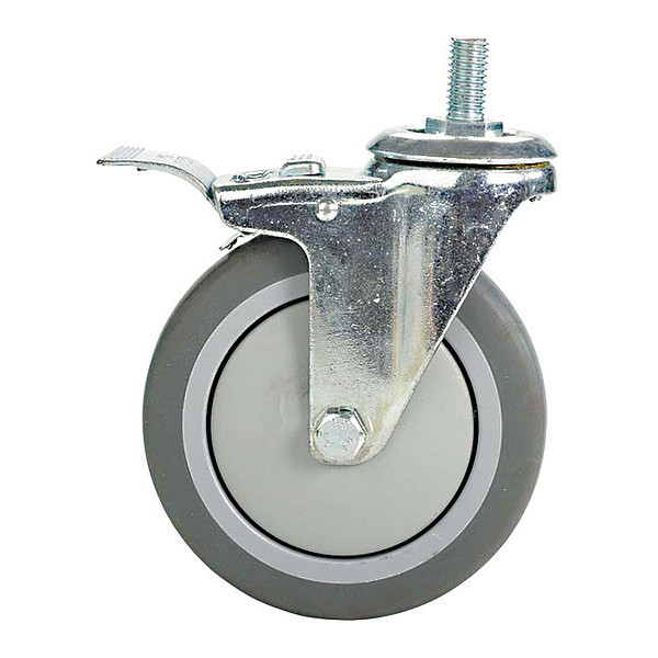 Fairbanks Casters, Total Lock Series/Stem, 5" TLS11-03-5-TPR