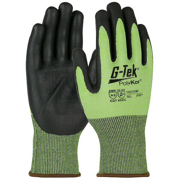 G-Tek Polykor Knit Gloves, Nitrile, S Size, 8.6" L 705CGNF/S