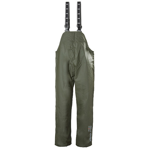 Helly Hansen Rain Bibs, PVC/Polyester, Army Green, XL 70529_480-XL