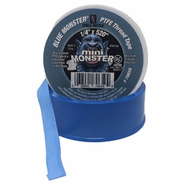 Blue Monster Blue Monster PTFE Thread Seal Tape, 1/4"W 70659