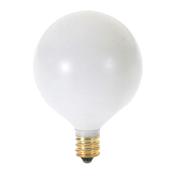 Satco 15 W G16 1/2 Incandescent - Satin White - 2500 Hours - 83L - Candelabra Base - 130V A3924