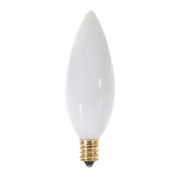 Satco 25 W BA9 1/2 Incandescent - Gloss White - 2500 Hours - 163L - Candelabra Base - 130V A3688