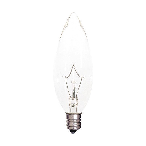 Satco 25 W BA9 1/2 Incandescent - Clear - 2500 Hours - 212L - Candelabra Base - 120V S4995