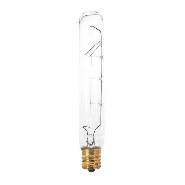 Satco 40 W T6 1/2 Incandescent - Clear - 1500 Hours - 350L - Intermediate Base - 130V - Carded S3710