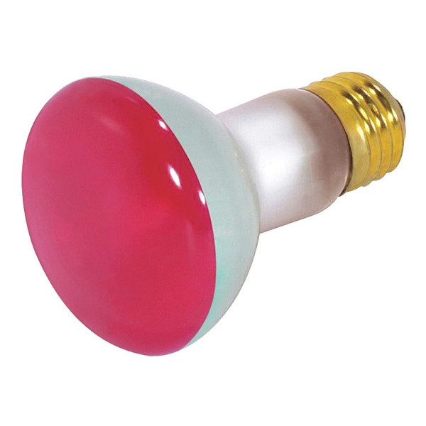 Satco 50 W R20 Incandescent - Red - 2000 Hours - Medium Base - 130V S3200