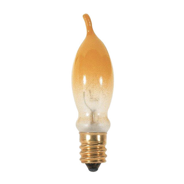Satco 7.5 W CA5 Incandescent - Yellow - 1500 Hours - 35L - Candelabra Base - 120V S3243
