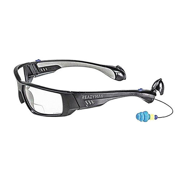Readymax SoundShield Pro Series 1 Bi Focal 2.0 Safety Glasses w/ 25NRR Earplugs Blk Frame Clr Lens GLPS1-BF