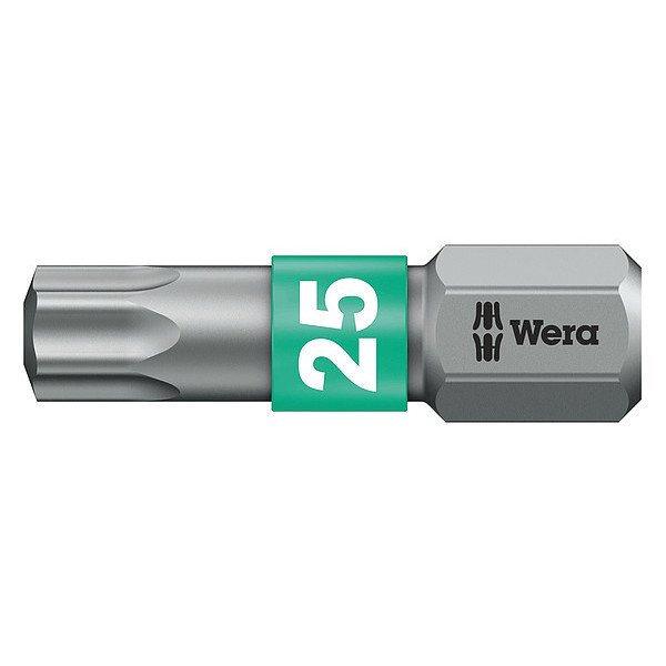 Wera Torx Bit, 25x25mm, 1/4" Hexagon Drive, PK10 05066126001