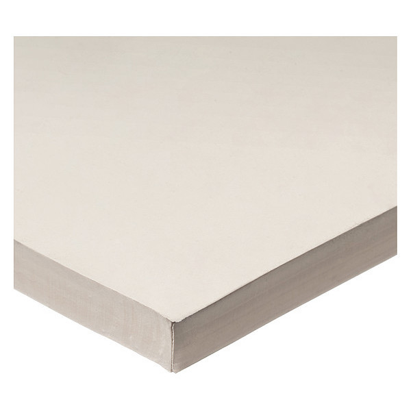 Zoro Select 1/2" FDA Grade Neoprene Rubber Sheet, 12"x24", White, 50A BULK-RS-N60FDA-246